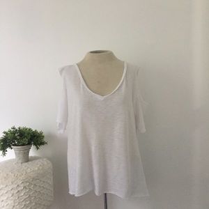 Vintage Havana White cut out shoulder top